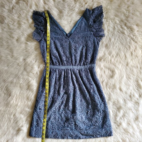 Madewell Blue Lace Flutter Sleeve Dress Size 2 EUC - Picture 15 of 15